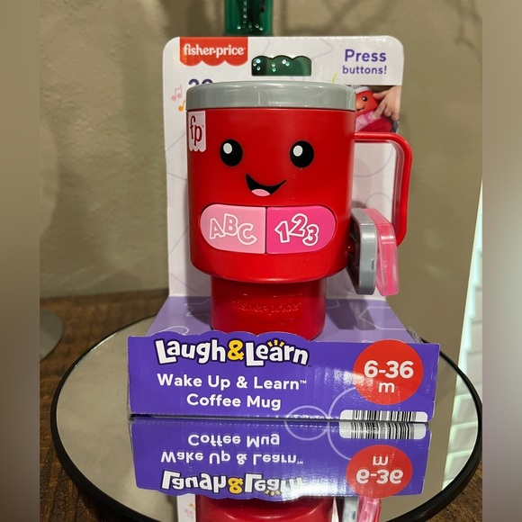 Fisher-Price Laugh & Learn Red Wake Up and Learn Coffee Mug, new! - Picture 3 of 7